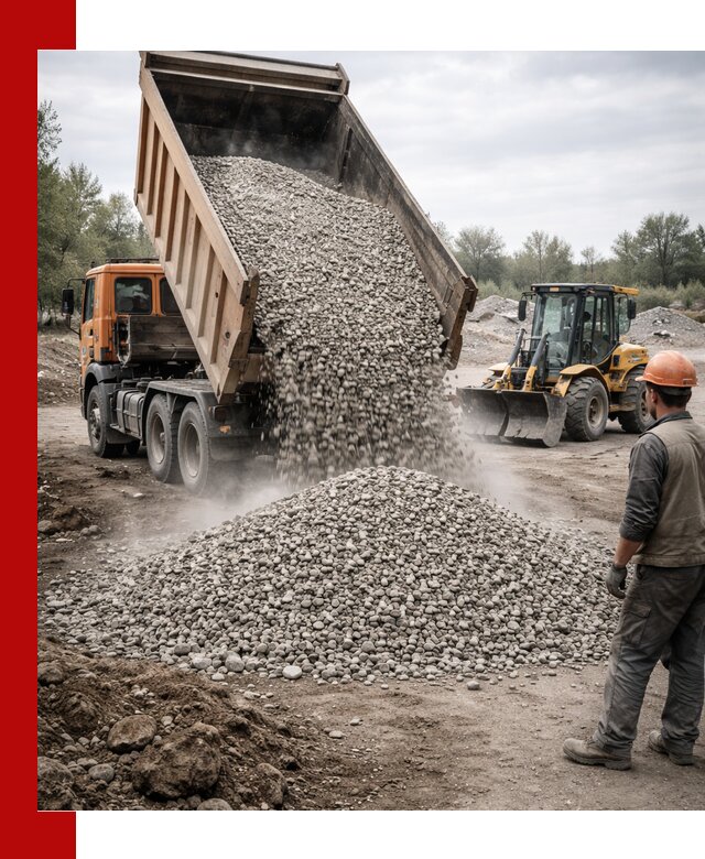 Доставка щебня в Чебаркуле крупными и мелкими фракциями