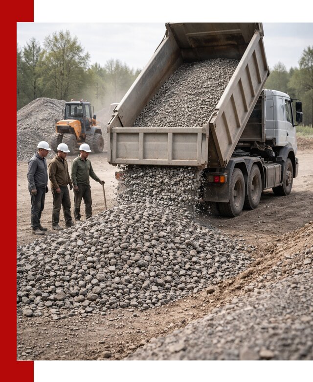 Доставка гравийного щебня фракции 70-120 в Чебаркуле