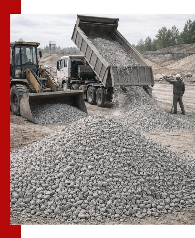 Доставка известнякового щебня фр. 5–20 в Чебаркуле