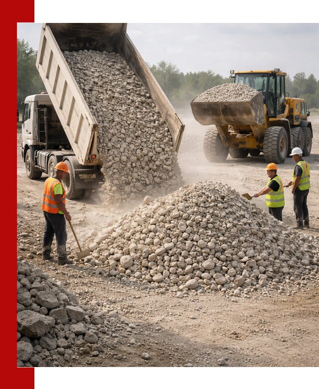 Доставка известнякового щебня фр. 40-70 в Чебаркуле