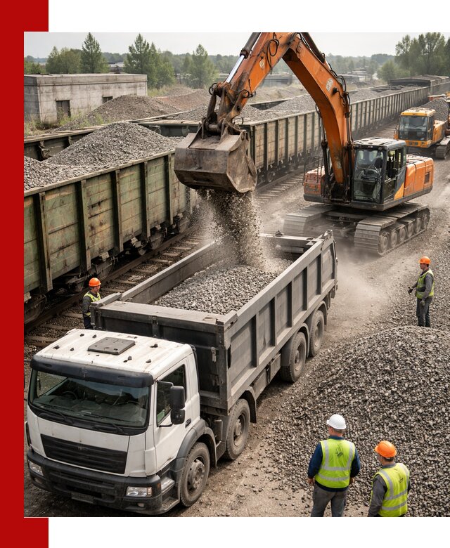 Железнодорожный щебень фракция 25–60 для поставок в Чебаркуле