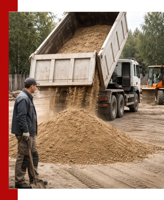Доставка и продажа песка с разгрузкой в Чебаркуле