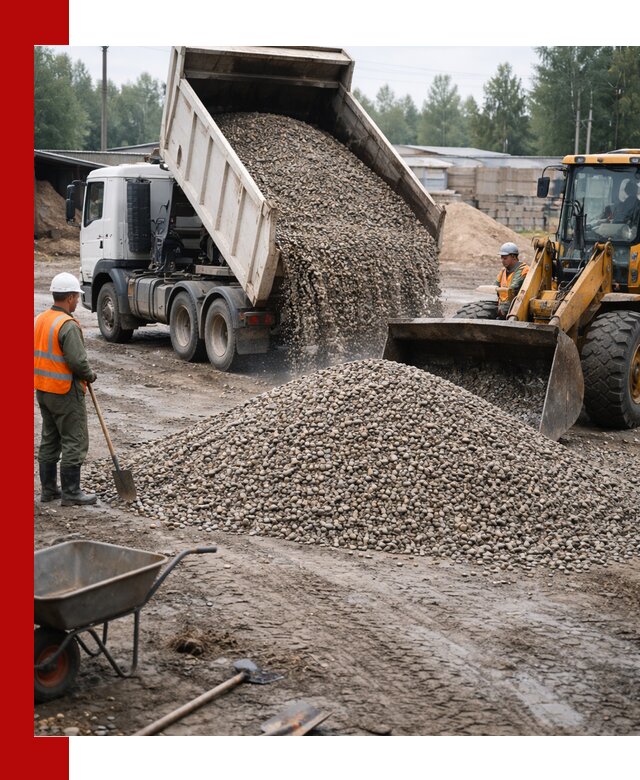 Мытый гравий с доставкой в Чебаркуле от карьера до участка