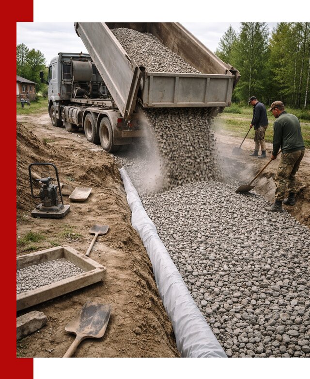 Гравий для дренажа с доставкой в Чебаркуле качественный и недорогой