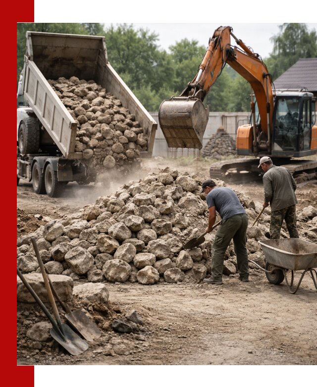 Доставка и разгрузка бутового камня в Чебаркуле
