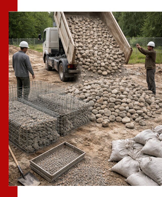 Камень для габионов фракция 70–151 в Чебаркуле