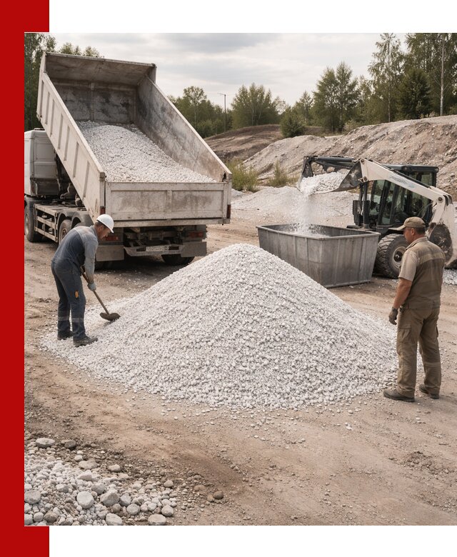 Доставка и продажа белой мраморной крошки в Чебаркуле