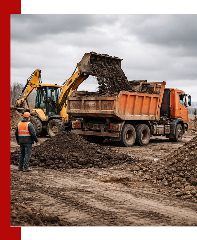 Вывоз грунта и строительного мусора в Чебаркуле грузовыми самосвалами