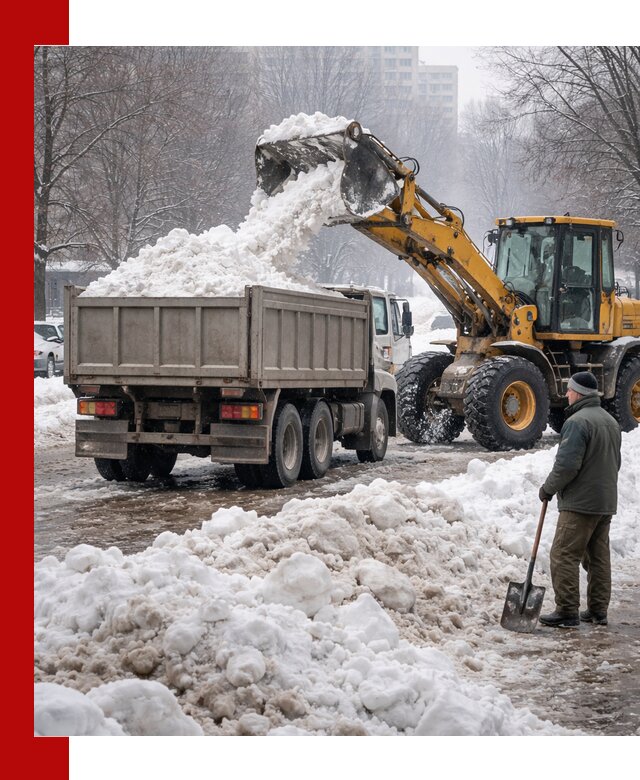 Вывоз снега грузовой техникой в Чебаркуле оперативно и чисто